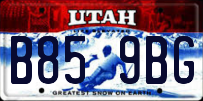 UT license plate B859BG