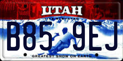 UT license plate B859EJ