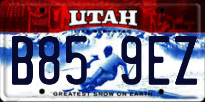 UT license plate B859EZ