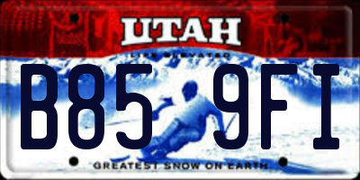 UT license plate B859FI