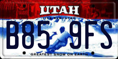 UT license plate B859FS