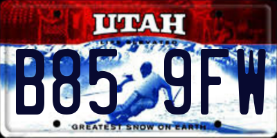 UT license plate B859FW
