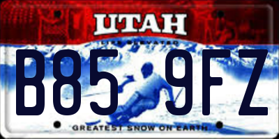 UT license plate B859FZ