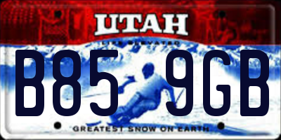 UT license plate B859GB