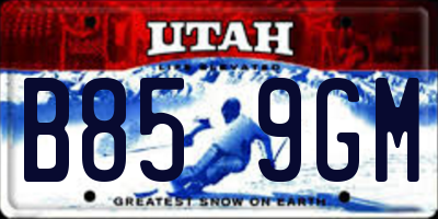 UT license plate B859GM