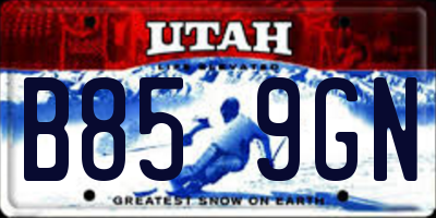 UT license plate B859GN