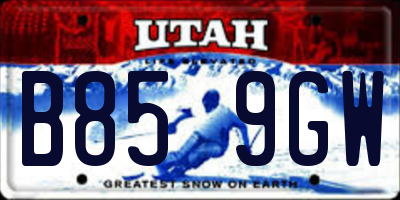UT license plate B859GW