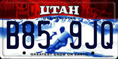 UT license plate B859JQ