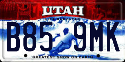 UT license plate B859MK