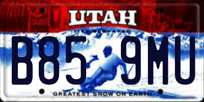 UT license plate B859MU