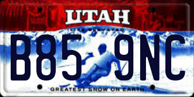 UT license plate B859NC