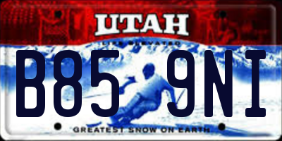 UT license plate B859NI