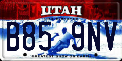 UT license plate B859NV