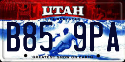UT license plate B859PA