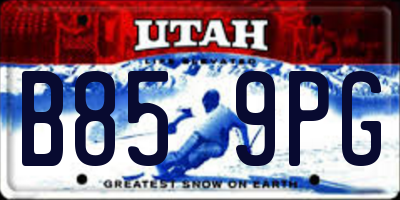 UT license plate B859PG