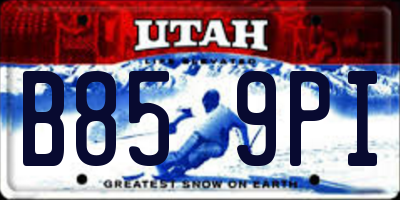 UT license plate B859PI