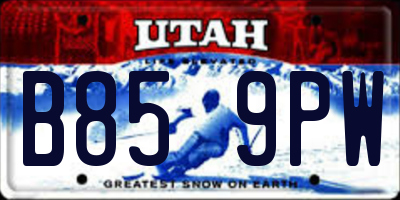 UT license plate B859PW