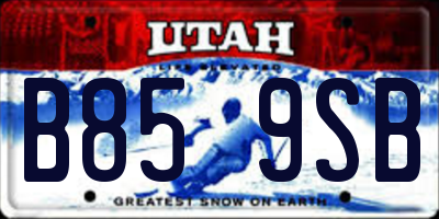 UT license plate B859SB