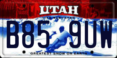 UT license plate B859UW