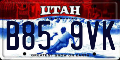 UT license plate B859VK
