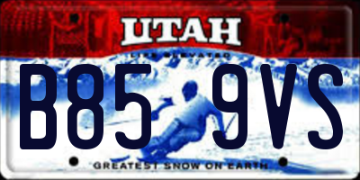 UT license plate B859VS