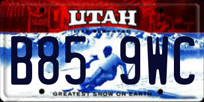 UT license plate B859WC