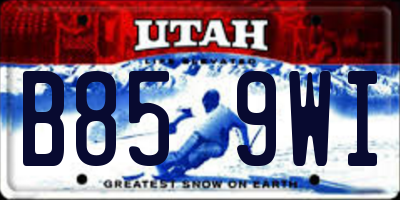 UT license plate B859WI