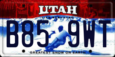 UT license plate B859WT