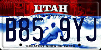UT license plate B859YJ