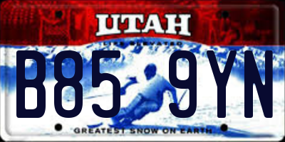 UT license plate B859YN