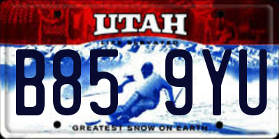 UT license plate B859YU