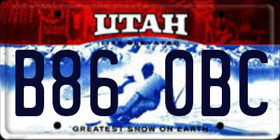 UT license plate B860BC