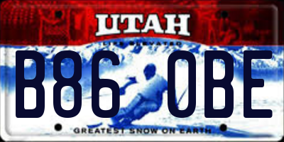 UT license plate B860BE