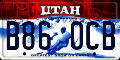 UT license plate B860CB
