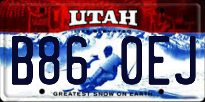 UT license plate B860EJ