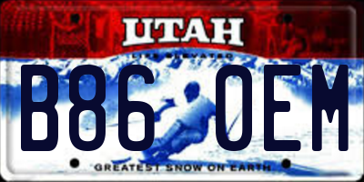 UT license plate B860EM