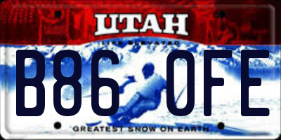 UT license plate B860FE