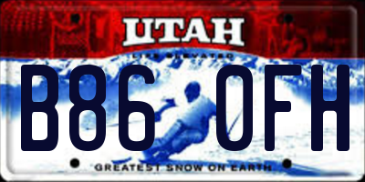 UT license plate B860FH