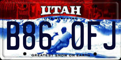 UT license plate B860FJ