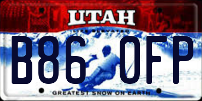 UT license plate B860FP