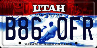 UT license plate B860FR