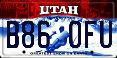 UT license plate B860FU