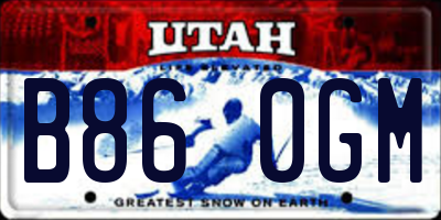 UT license plate B860GM