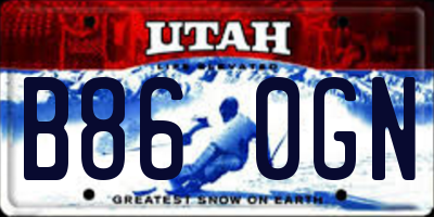 UT license plate B860GN