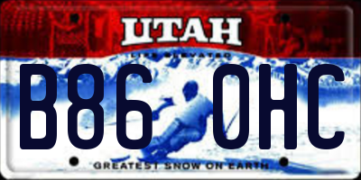 UT license plate B860HC