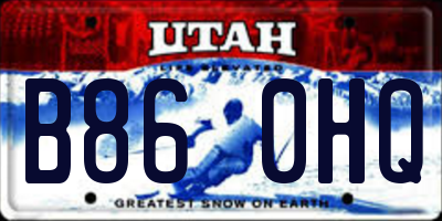 UT license plate B860HQ