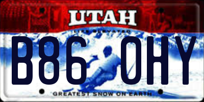 UT license plate B860HY