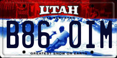 UT license plate B860IM