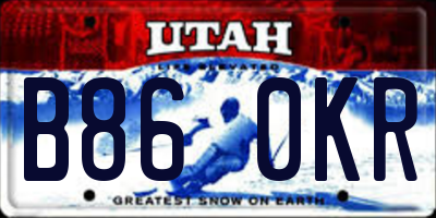 UT license plate B860KR