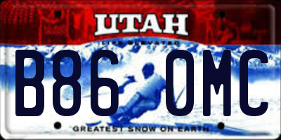 UT license plate B860MC